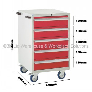Euroslide Storage Cabinet Mobile 5 Drawers